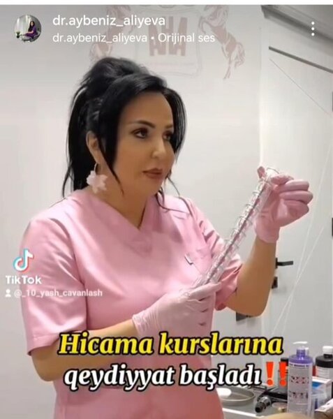 Aybəniz Əliyeva özünü "doktor" kimi təqdim edərək inyeksiya edir? Hicama kursuna görə sertifikat verir? -Fotofakt