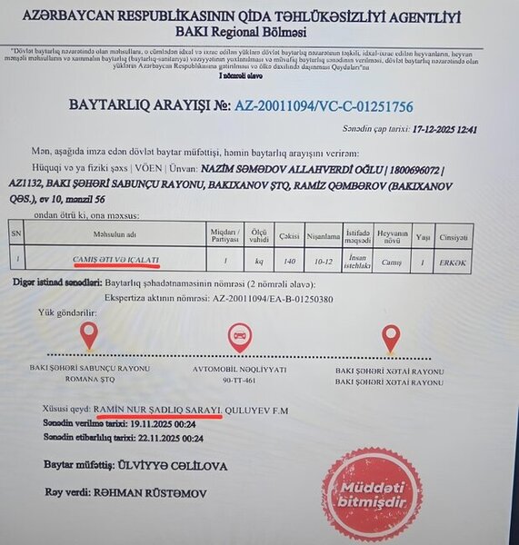 Xəlil Göyüşov camış əti aşkarlanan "Ramin-Nur"un adını dəyişdi (FOTO)