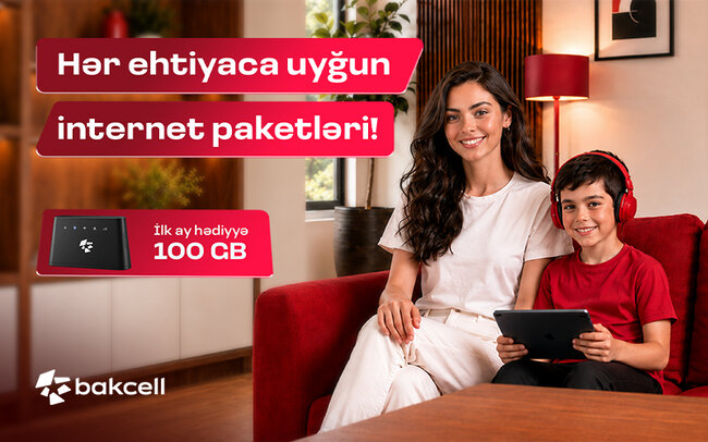"Bakcell"dən Wi-Fi modemi alın, ilk abunəliyiniz pulsuz olsun