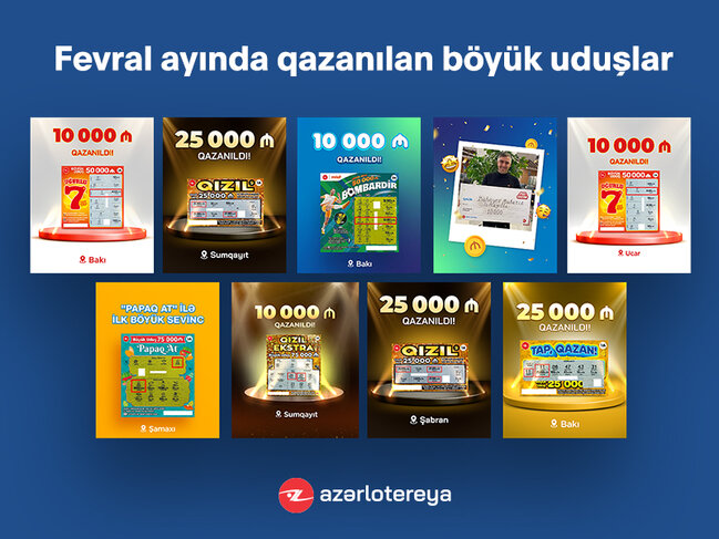 "Azərlotereya" fevralda 14 böyük uduş qazandırıb