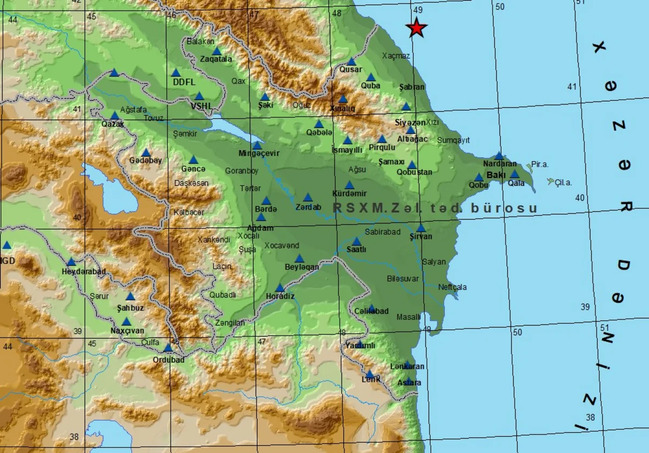 Xəzər dənizində zəlzələ baş verdi