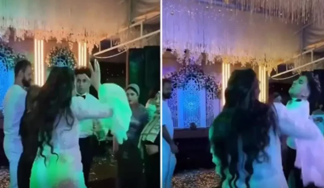 Bəy toy zamanı gəlini döydü - VİDEO