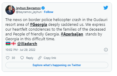 Azərbaycan Gürcüstana başsağlığı verib - FOTO