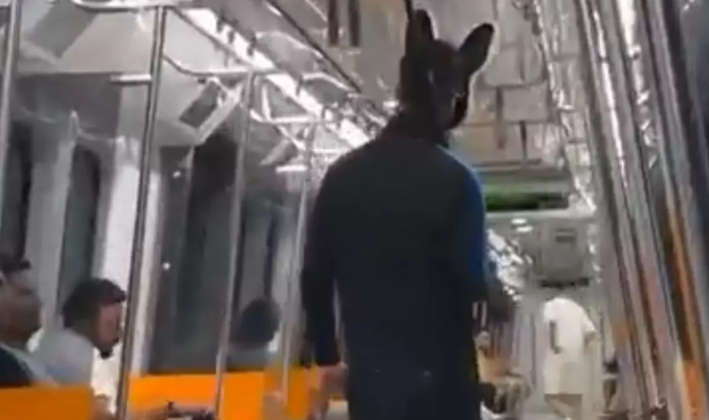 Metroda tüfənglə gəzən dovşan kostyumlu şübhəlinin ifadəsi ortaya çıxdı - VİDEO