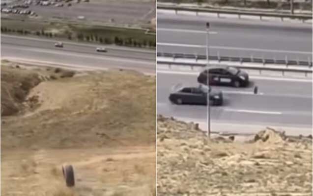 Yola təkər atan yeniyetmələr saxlanıldı - Rəsmi