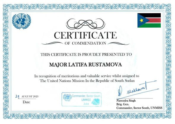 Azərbaycanlı qadın hərbçi BMT-dən medal alıb - FOTO