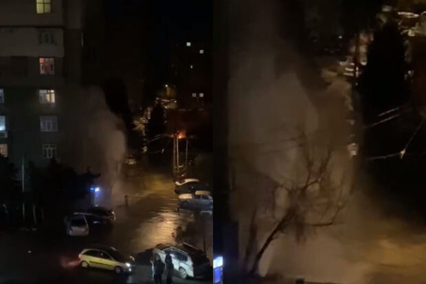 Bakıda su borusu partladı: İçməli suyun verilişi müvəqqəti dayandırıldı - YENİLƏNİB + VİDEO