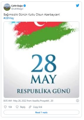 Türkiyə səfiri Azərbaycan xalqını Müstəqillik Günü münasibətilə təbrik etdi - FOTO