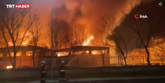 Ətir fabrikində yanğın oldu - VİDEO