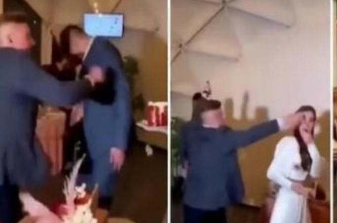 Bəy toyda dostunun gəlinə elədiyi zarafatına DÖZMƏDİ VƏ ... - VİDEO