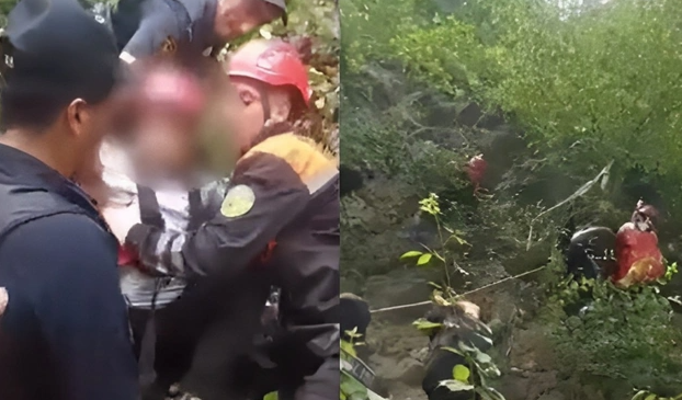 İstirahət mərkəzində dərəyə yıxılan yeniyetmə ağacdan asılı vəziyyətdə qaldı