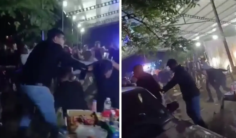 Nişanda qız və oğlan tərəfi arasında əlbəyaxa dava düşdü - VİDEO