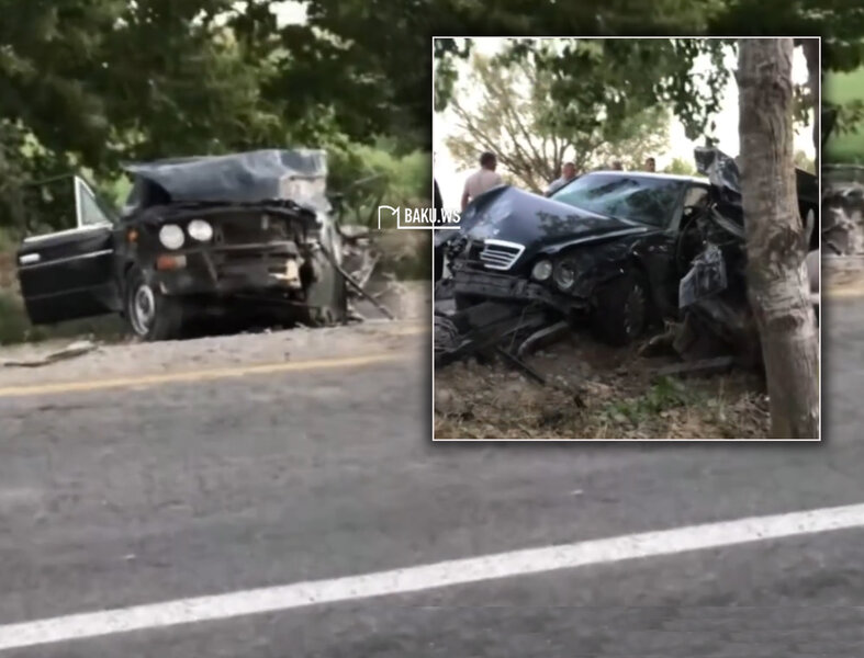 Füzulidə dəhşətli qəza, 3 maşın toqquşdu 2 nəfər öldü - VİDEO