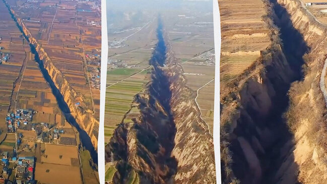 Çində kilometrlərlə uzanan və böyüməyə davam edən nəhəng çat yaranıb