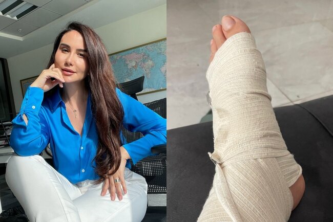 Leyla yıxıldı, ayağı zədələndi