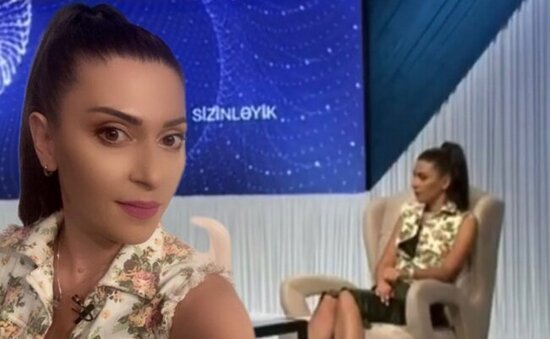 "Space TV"də canlı yayımda aparıcının halı pisləşdi - VİDEO