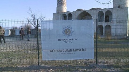 Ağdam Cümə məscidi bərpa edilir - FOTO