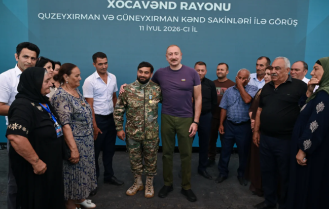 İlham Əliyev Xocavənd rayonunun Quzeyxırman kəndində olub - FOTO