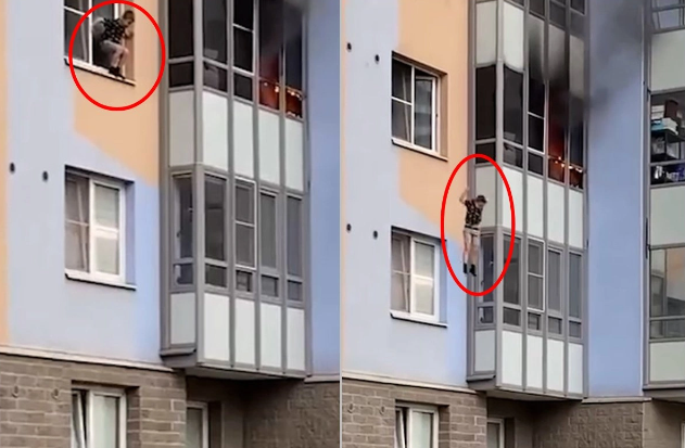 Fərasət və cəsarət: 10 yaşlı uşaq xilas olmaq üçün əvvəl adyal atdı, sonra özü tullandı