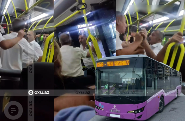 77 saylı xətt avtobusunda içkili olduğu deyilən dispetçer və sürücüdən biabırçı əməl