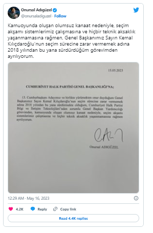 Kemal Kılıçdaroğlunun müavini istefa verdi - FOTO