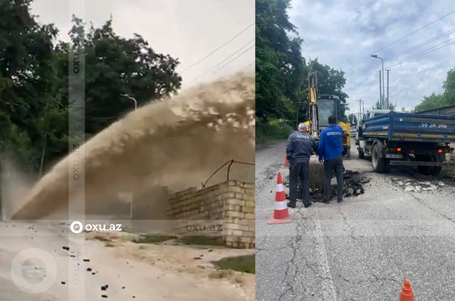 Qubada su borusu fontan vurdu: Sakinə dəyən zərəri kim ödəyəcək?