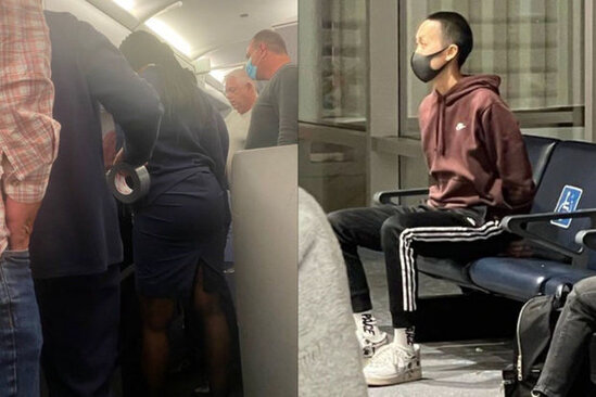 Sərnişin stüardessanı döydü: Təyyarə təcili eniş etdi