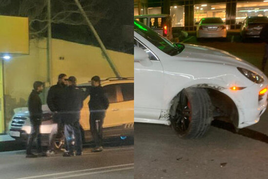 Bakıda "Porsche" qəza törətdi - FOTO