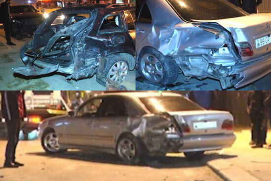 Bakıda dörd avtomobil qəzaya uğradı: Xəsarət alan var - VİDEO