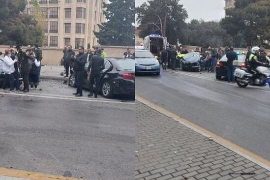 Bakıda iki avtomobil toqquşdu: Xəsarət alanlar var - YENİLƏNİB + FOTO