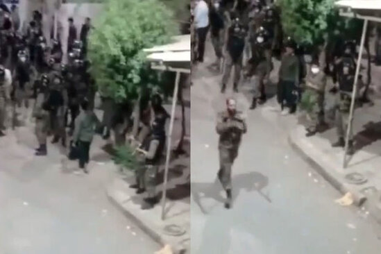 İran polisi küçənin ortasında insanlara atəş açır - VİDEO