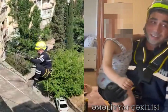 Azyaşlı körpə evdə köməksiz qaldı: FHN əməkdaşı onu xilas etdi - VİDEO