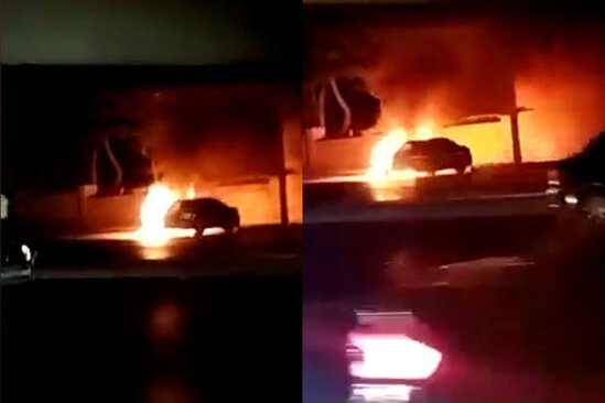 Bakıda "Hyundai" markalı minik avtomobili yanıb