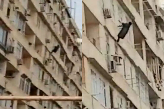 Bakıda DƏHŞƏT: 70 yaşlı müəllim özünü 9-cu mərtəbədən atdı - VİDEO