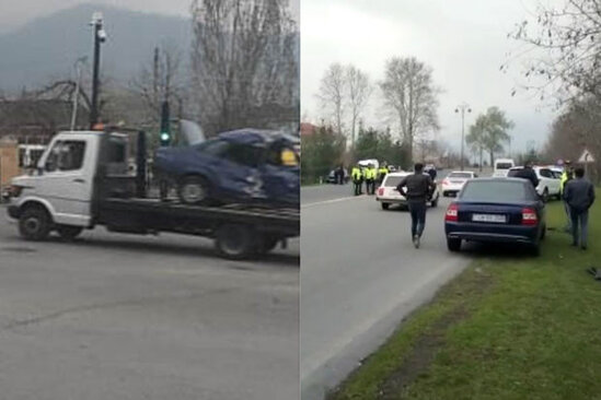 Oğuzda avtomobil aşdı: Xəsarət alanlar var