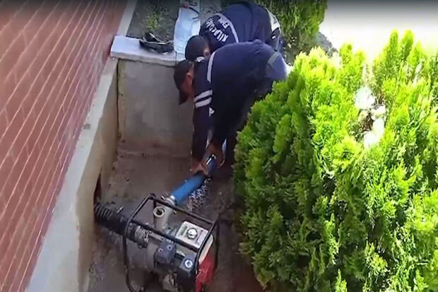 FHN Goranboyda selin yaratdığı fəsadları aradan qaldırır - VİDEO