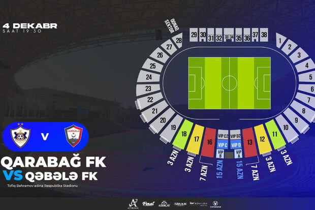 "Qarabağ" - "Qəbələ" oyununun biletləri satışa çıxarılıb