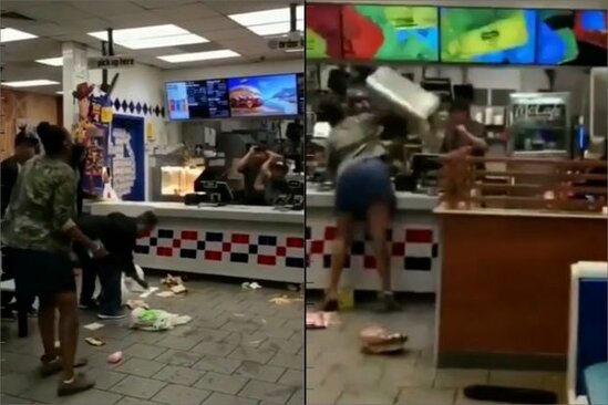 Dondurmadan xoşu gəlmədiyi üçün restoranda aləmi bir-birinə qatdı - VİDEO