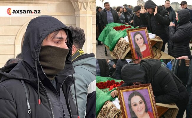 Həyat yoldaşı Tünzalə Əliyevanı son mənzilə yola salır - Fotolar