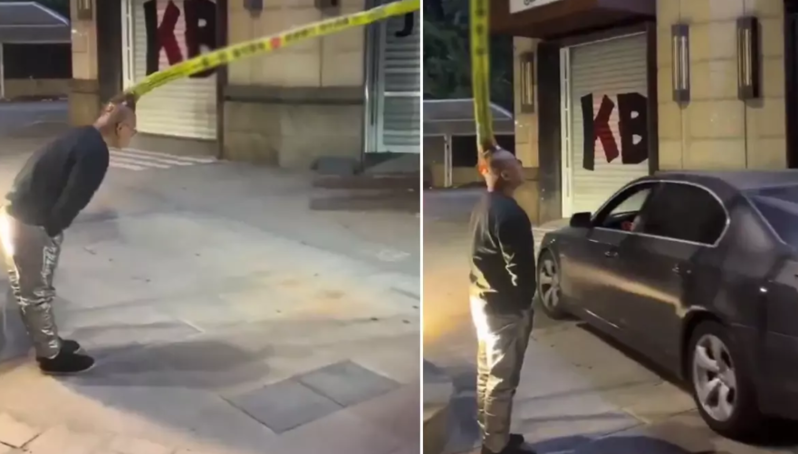 Dünya ondan danışır! Həyatdan sıxılıb "canlı parkinq baryeri" oldu - VİDEO