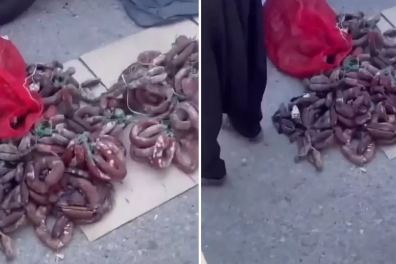 Qeyri-gigiyenik şəraitdə satılan kolbasa izləyənləri şoka saldı - VİDEO