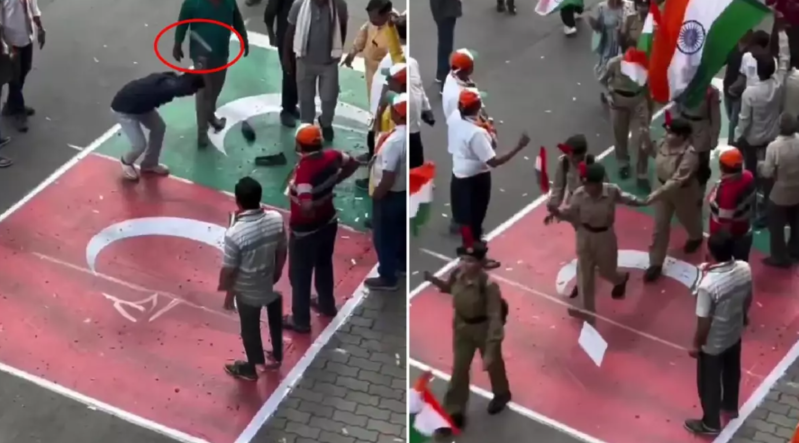 Hindistanda skandal görüntü! Türkiyə bayrağını tapdaladılar - VİDEO