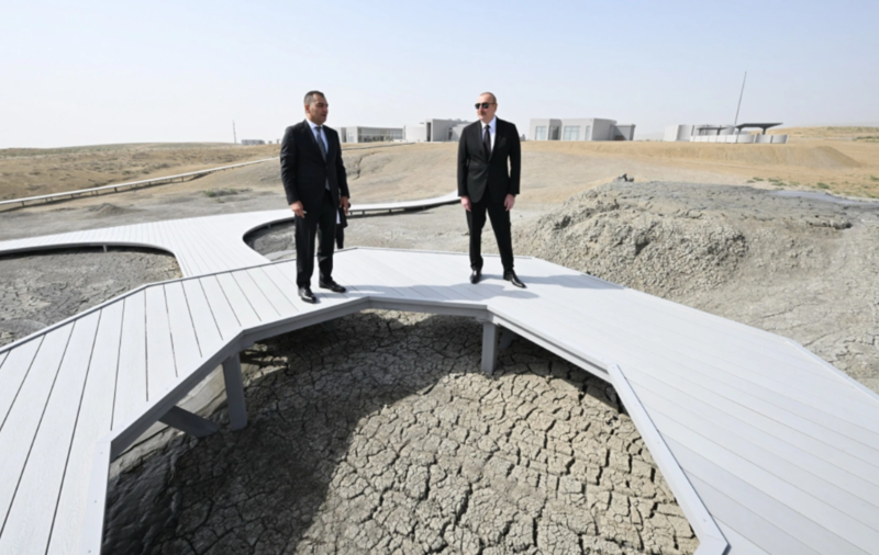 İlham Əliyev Palçıq Vulkanları Turizm Kompleksinin açılışında