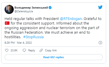 Zelenski davamlı dəstək üçün Ərdoğana təşəkkür edib – FOTO