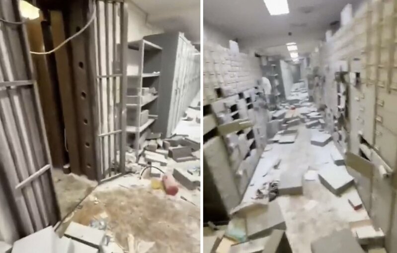 Kanalizasiya ilə qaçan bank soyğunçuları arxalarında bu görüntüləri qoydu