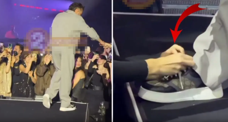 Kenan Doğulunun konsertində maraqlı an: İfaçıya ayaqqabısının ipini bağlatdırdı - VİDEO