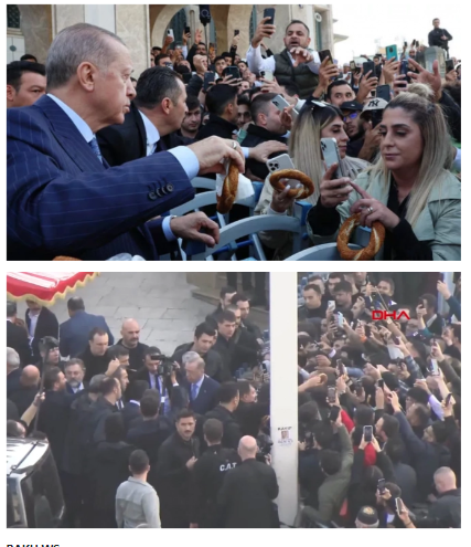 Ərdoğan vətəndaşlara simit payladı - FOTO