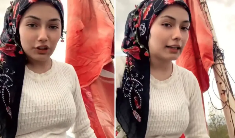 Kəndli qız cırılmış bayrağı görəndə göz yaşlarını saxlaya bilmədi - VİDEO