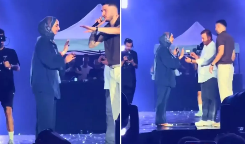 Gənc qız konsert zamanı edilən evlilik təklifinə yox desə də, üzüyü zorla barmağına taxdılar - VİDEO