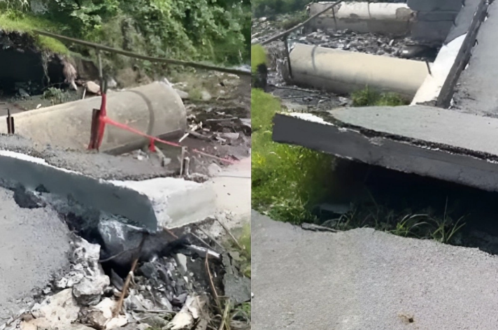 Zaqatalada selin dağıtdığı körpü qəzalı vəziyyətdədir